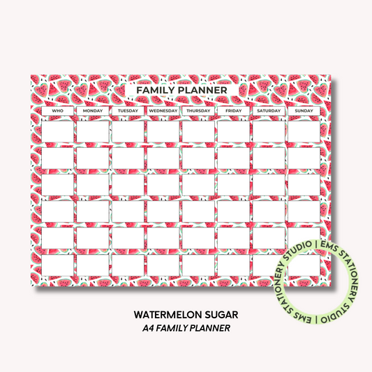 Watermelon Sugar- A4 Family Planner