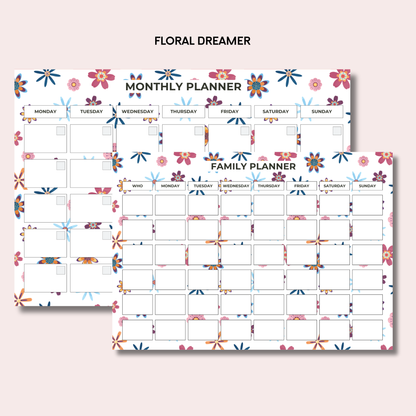 Monthly Planning Duo: Monthly Planner and Weekly Family Bundle