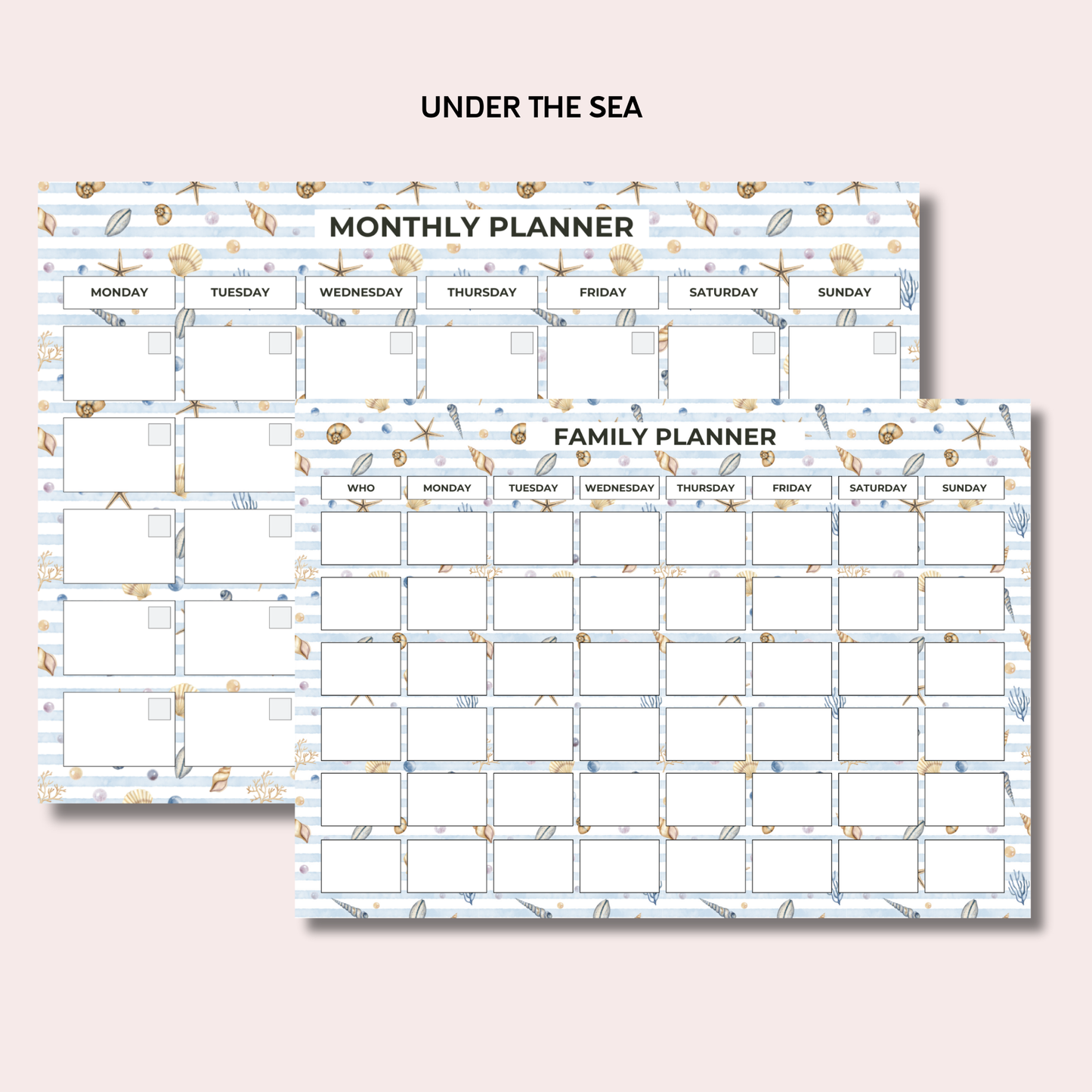 Monthly Planning Duo: Monthly Planner and Weekly Family Bundle