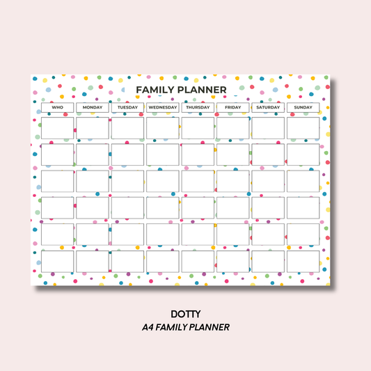 Dotty A4 Family Weekly Planner