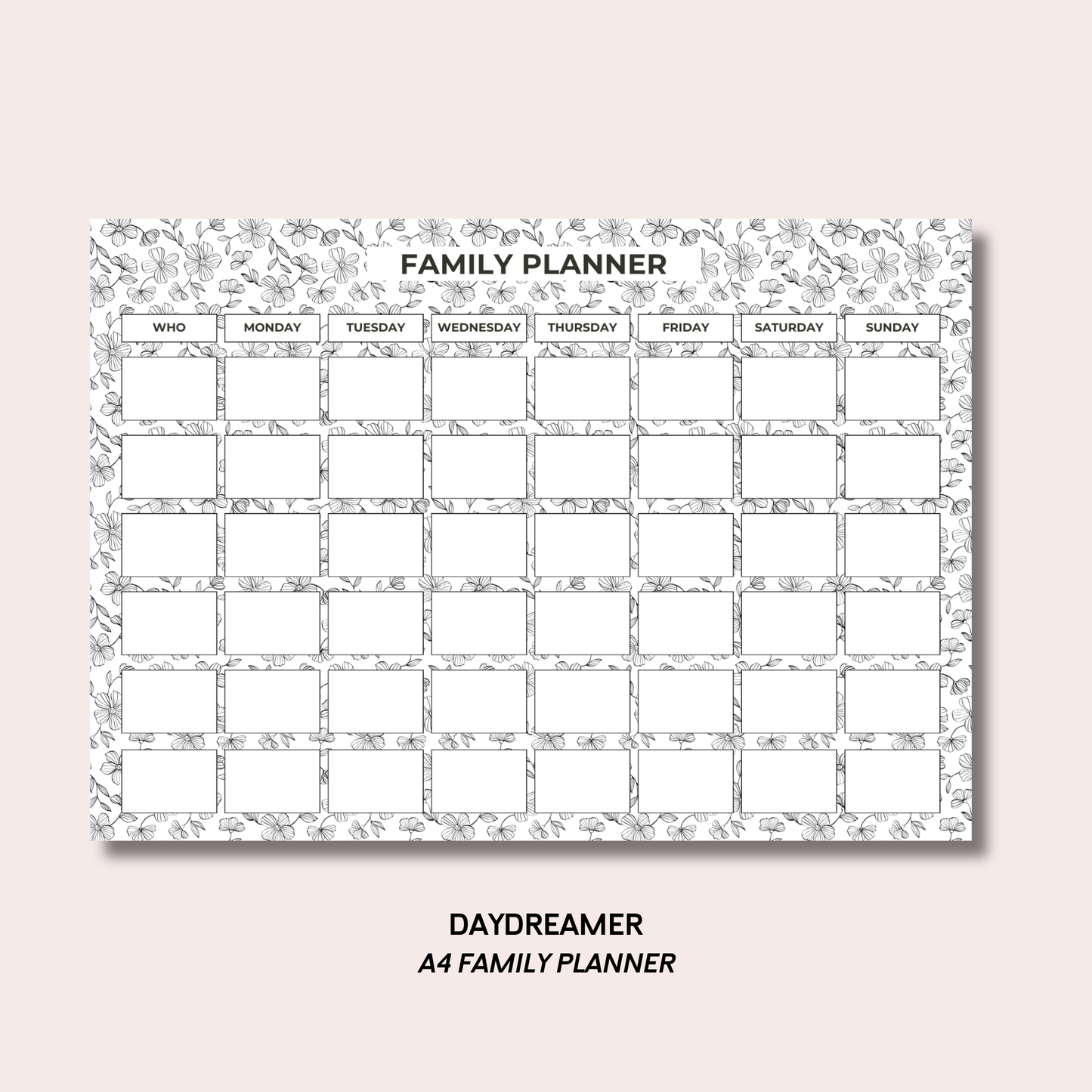 Daydreamer A4 Family Weekly Planner