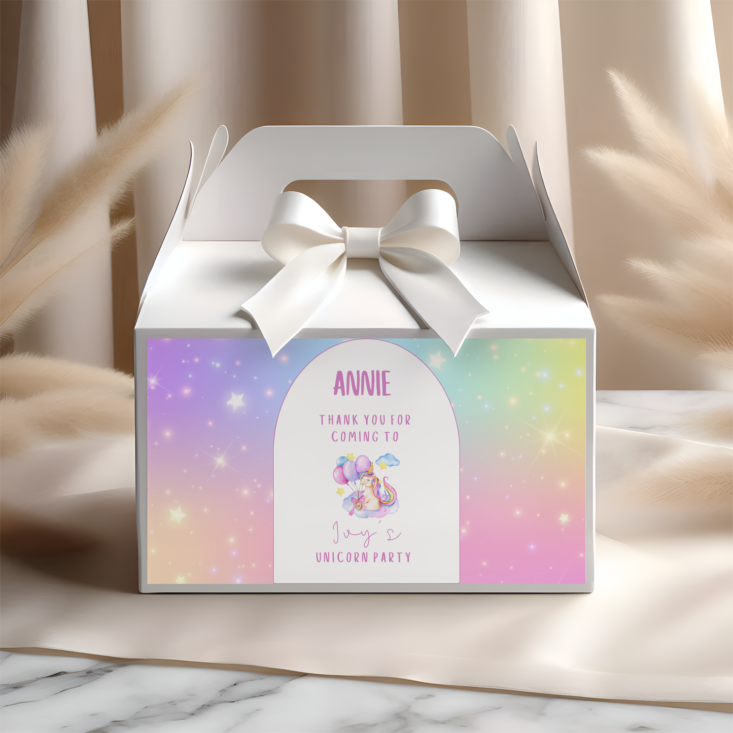 Unicorn Gable Box Label