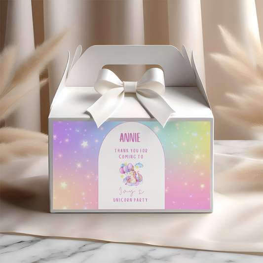 Unicorn Gable Box Label
