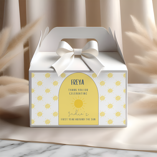 1st Year Around The Sun Gable Box Label