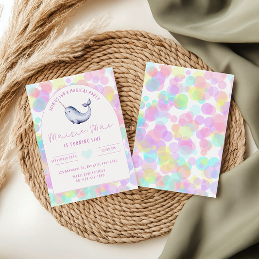 Narwhal Party Invitation