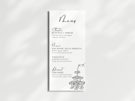 Katie Menu White