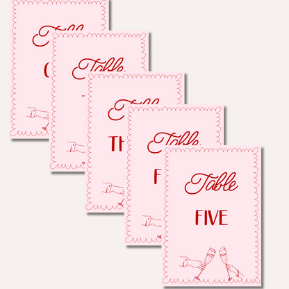 Table Numbers- Bonnie Pink