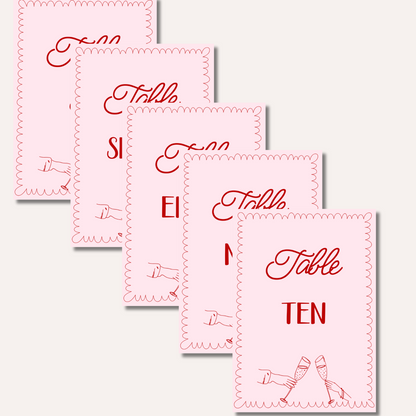 Table Numbers- Bonnie Pink