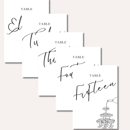 Table Numbers- Katie