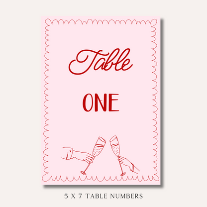 Table Numbers- Bonnie Pink