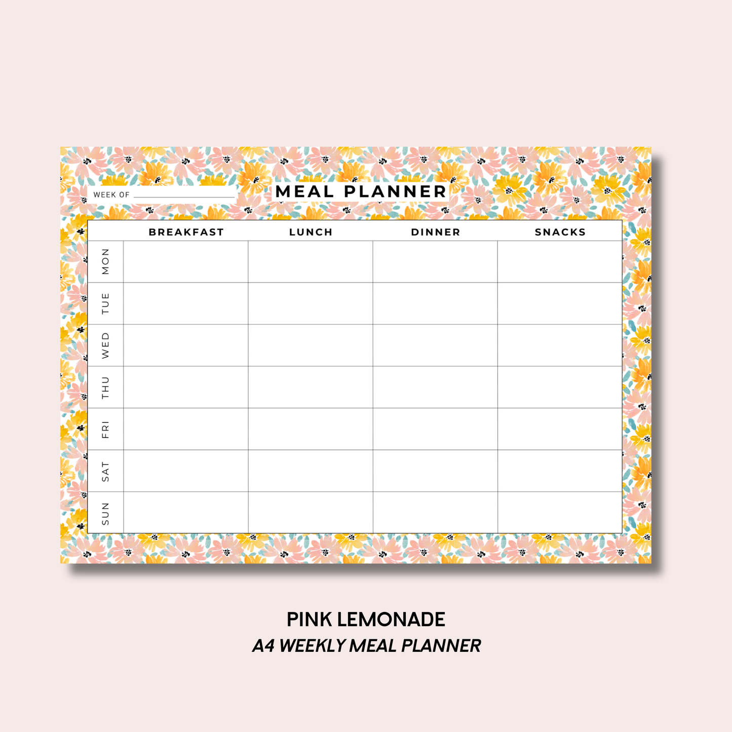 Pink Lemonade Meal Planner