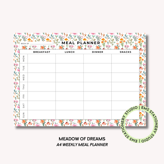 Meadow Of Dreams- A4 Meal Planner