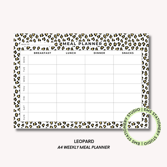 Leopard- A4 Meal Planner
