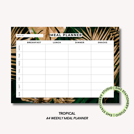 Tropical- A4 Meal Planner