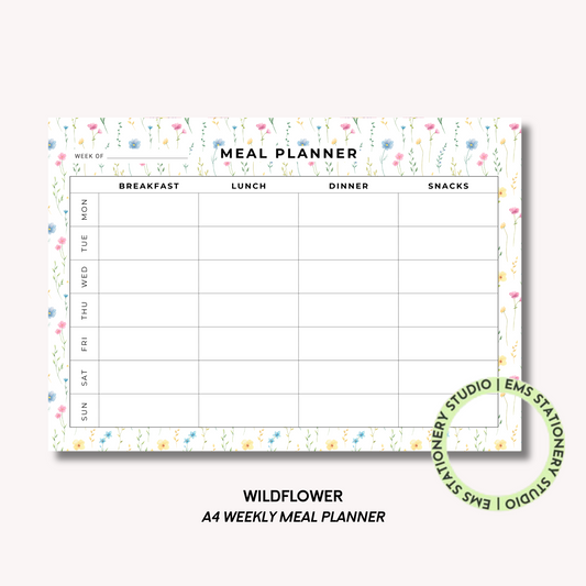 Wildflower- A4 Meal Planner