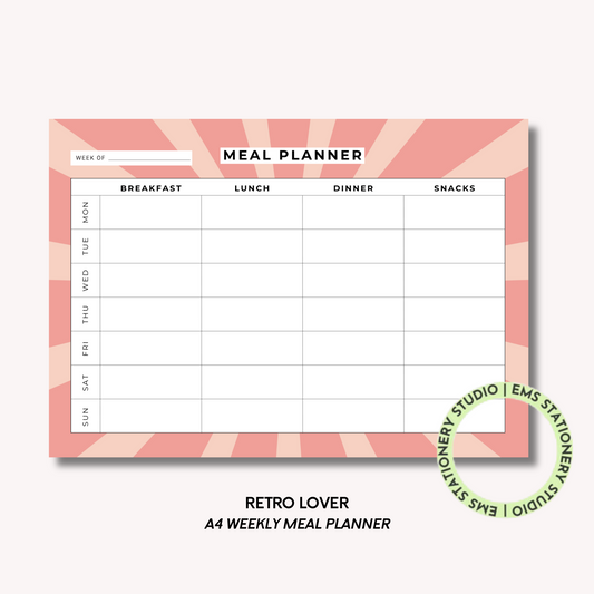 Retro Lover- A4 Meal Planner