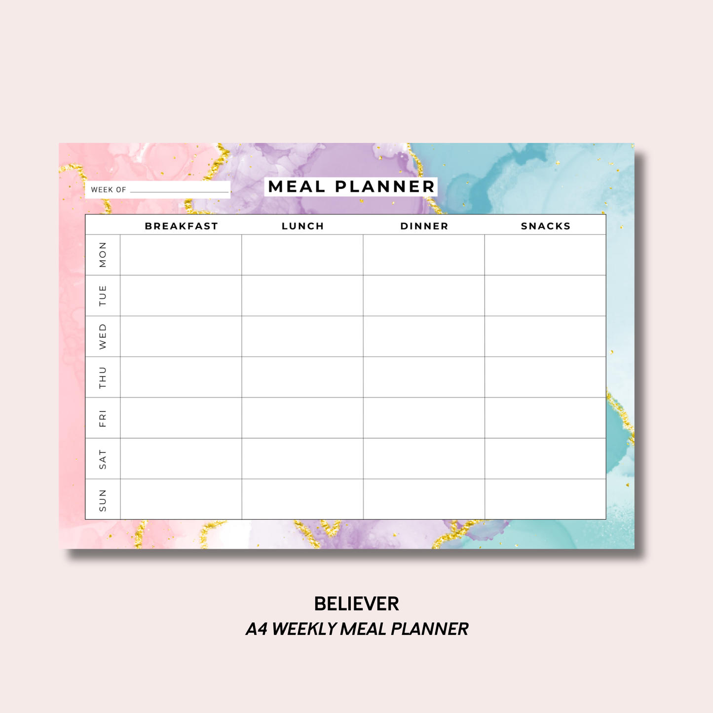 Believer Meal Planner