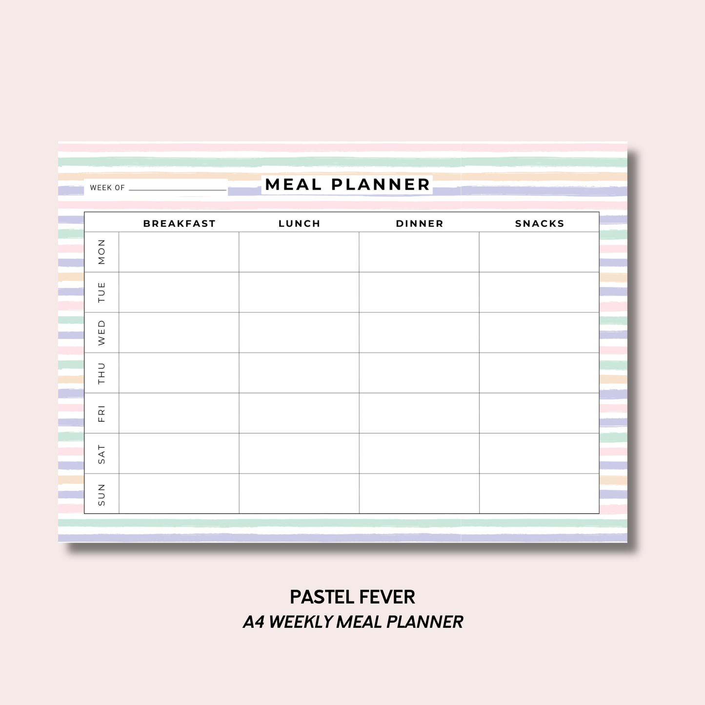 Pastel Fever Meal Planner