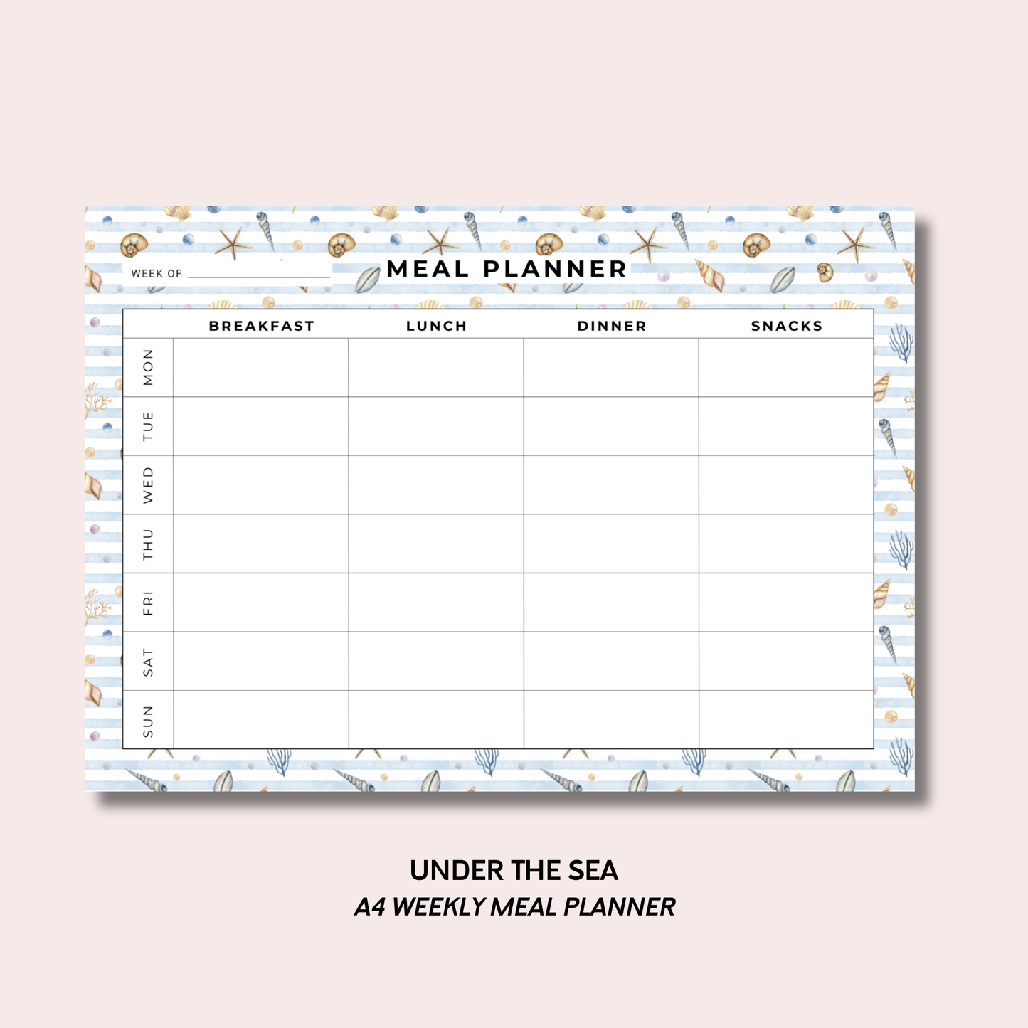 Under The Sea Meal Planner