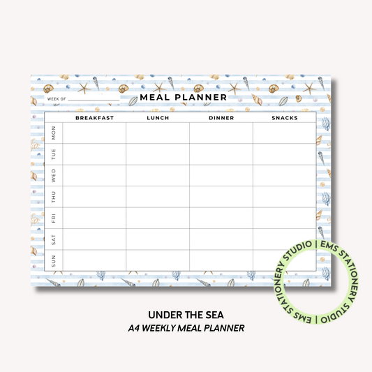 Under The Sea- A4 Meal Planner