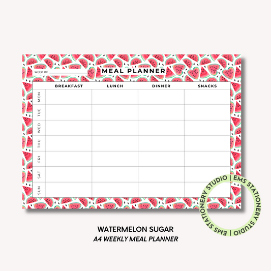 Watermelon Sugar- A4 Meal Planner