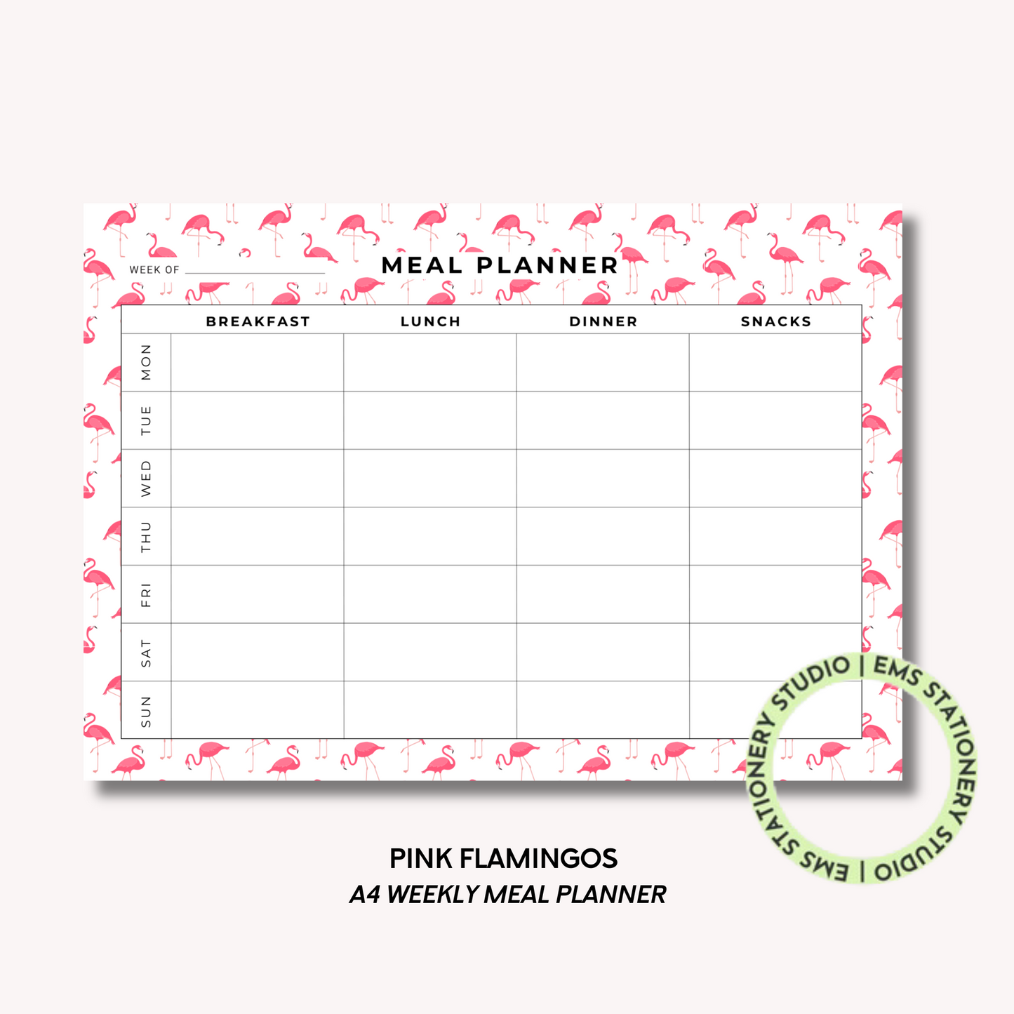 Pink Flamingos Meal Planner