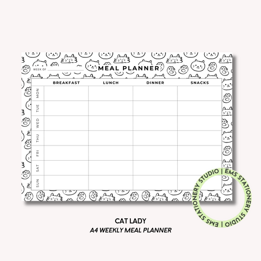 Cat Lady- A4 Meal Planner