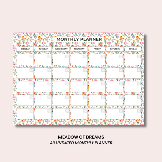 Meadow Of Dreams A3 Monthly Desk Pad