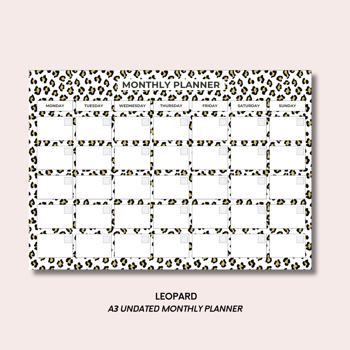 Leopard A3 Monthly Desk Pad