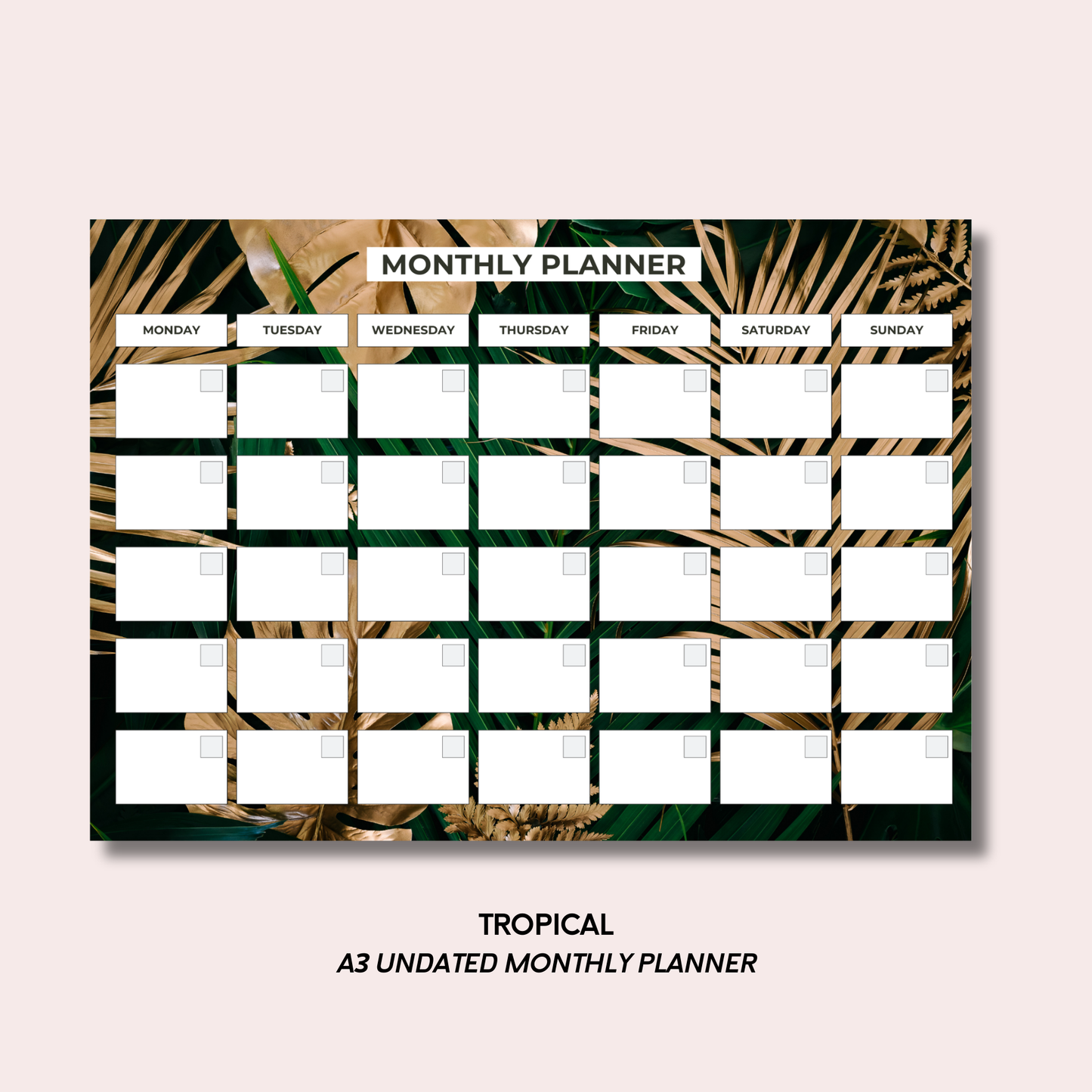 Tropical A3 Monthly Desk Pad