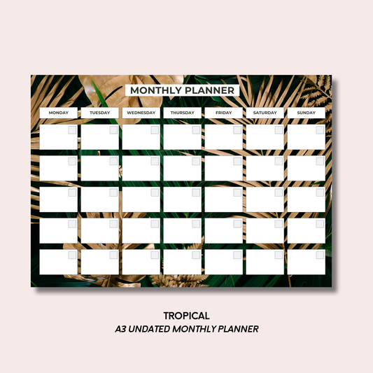 Tropical A3 Monthly Desk Pad