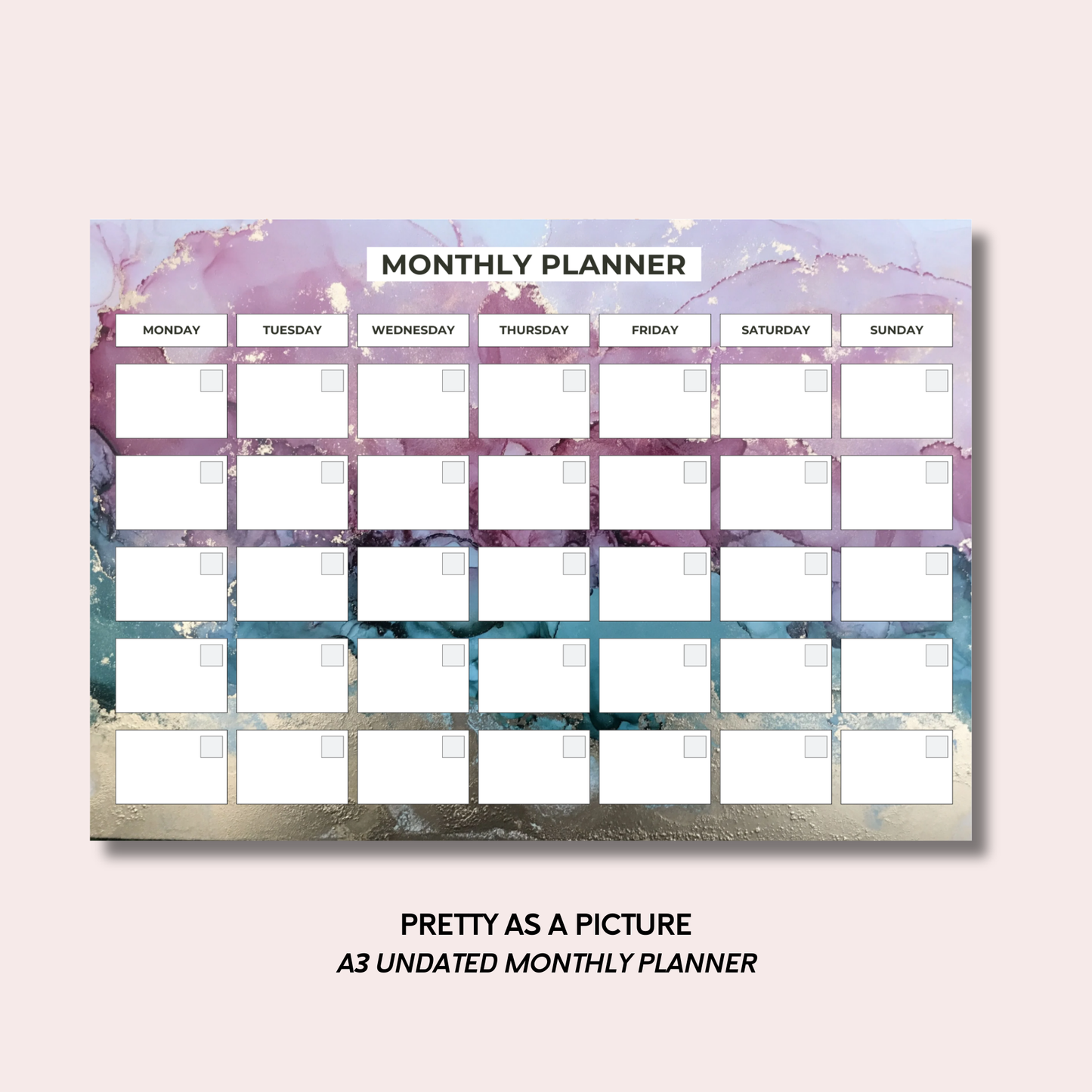 Pretty As A Picture A3 Monthly Desk Pad