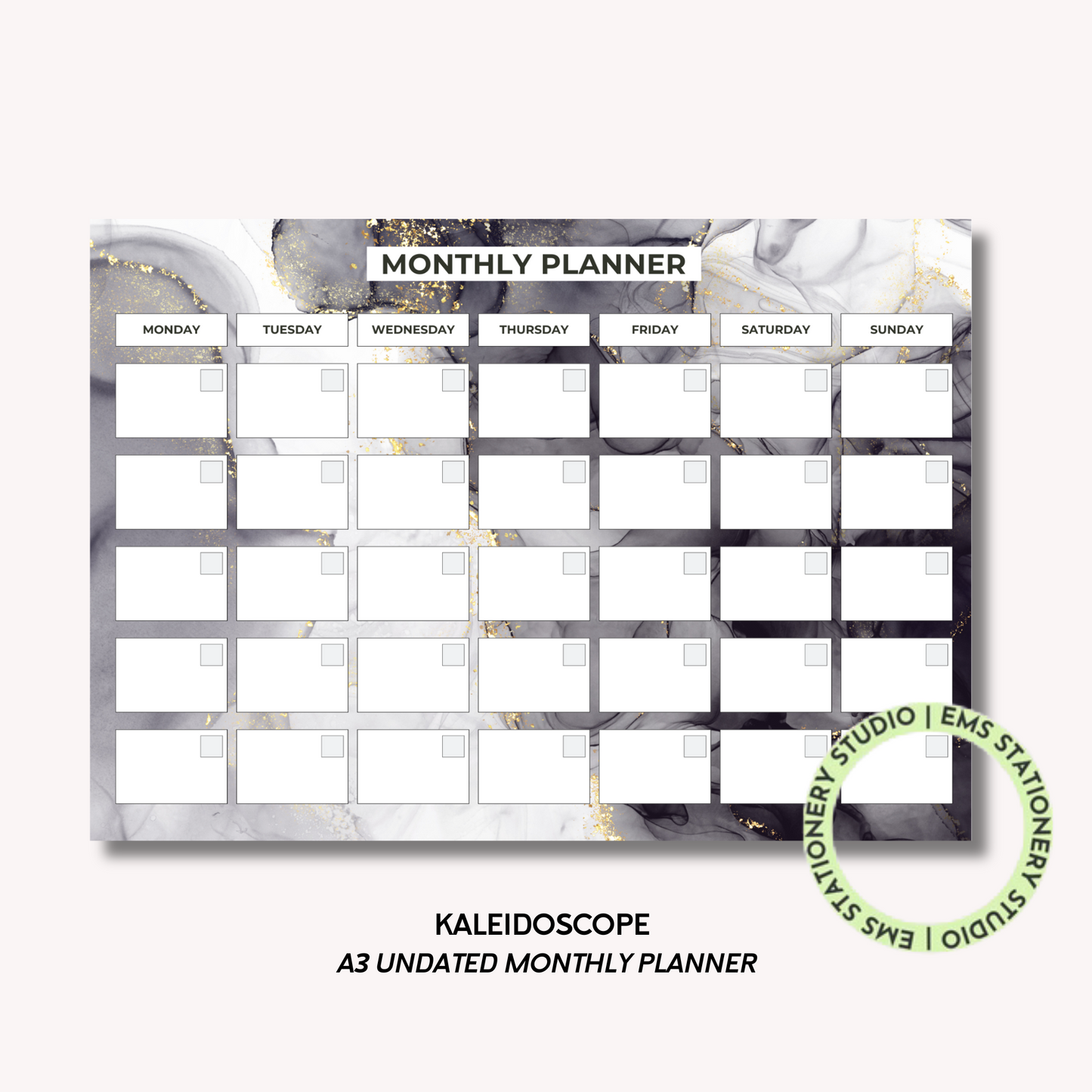 Kaleidoscope A3 Monthly Desk Pad