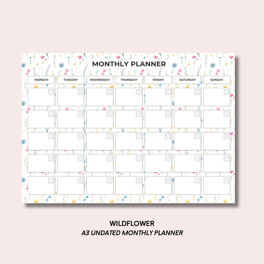 Wildflower A3 Monthly Desk Pad