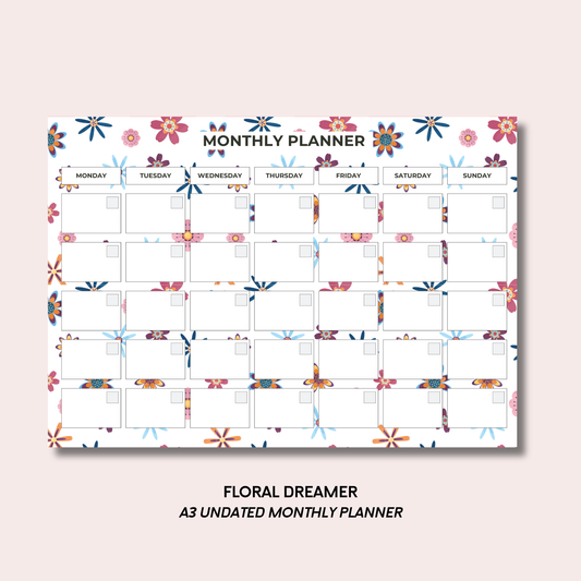 Floral Dreamer A3 Monthly Desk Pad