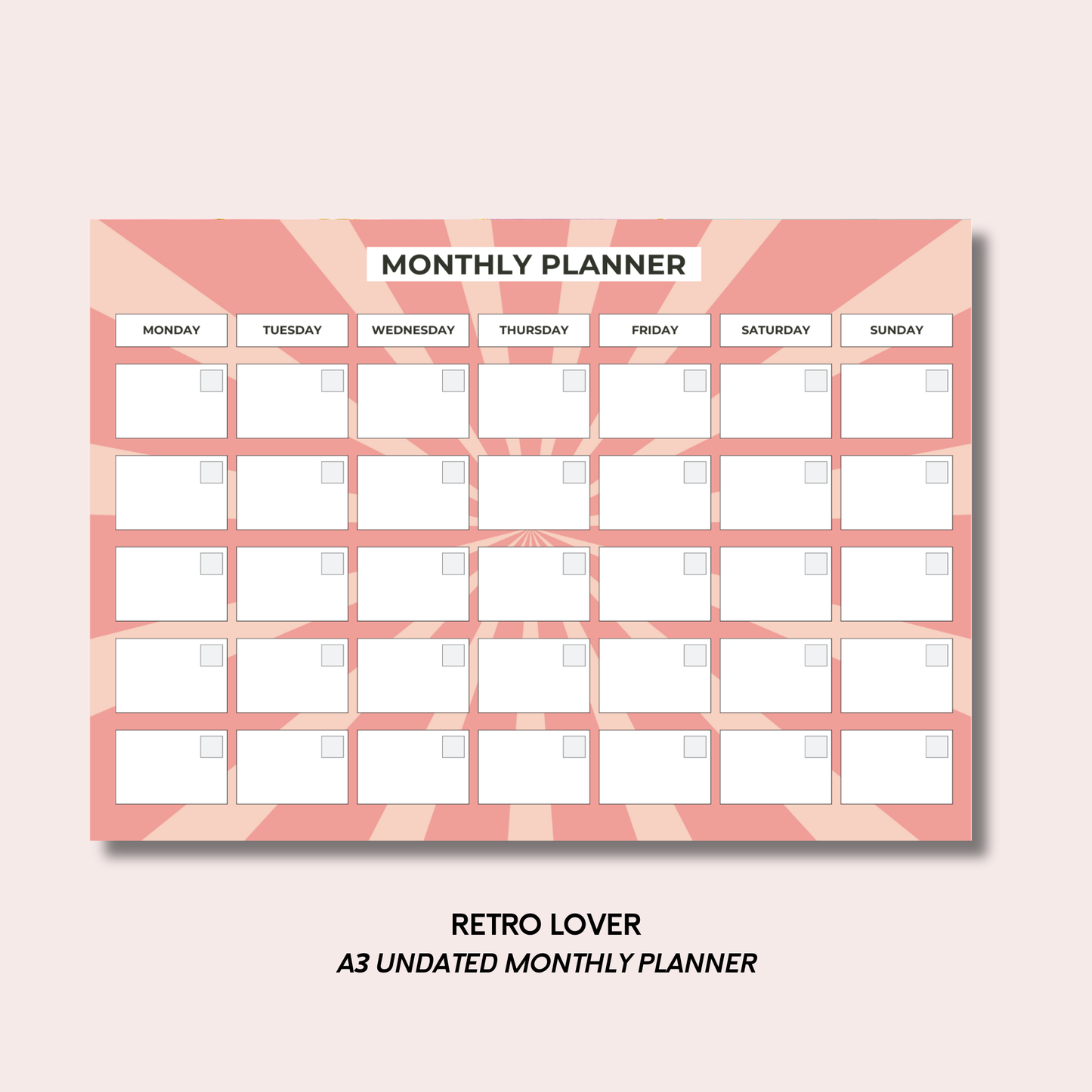 Retro Lover A3 Monthly Desk Pad