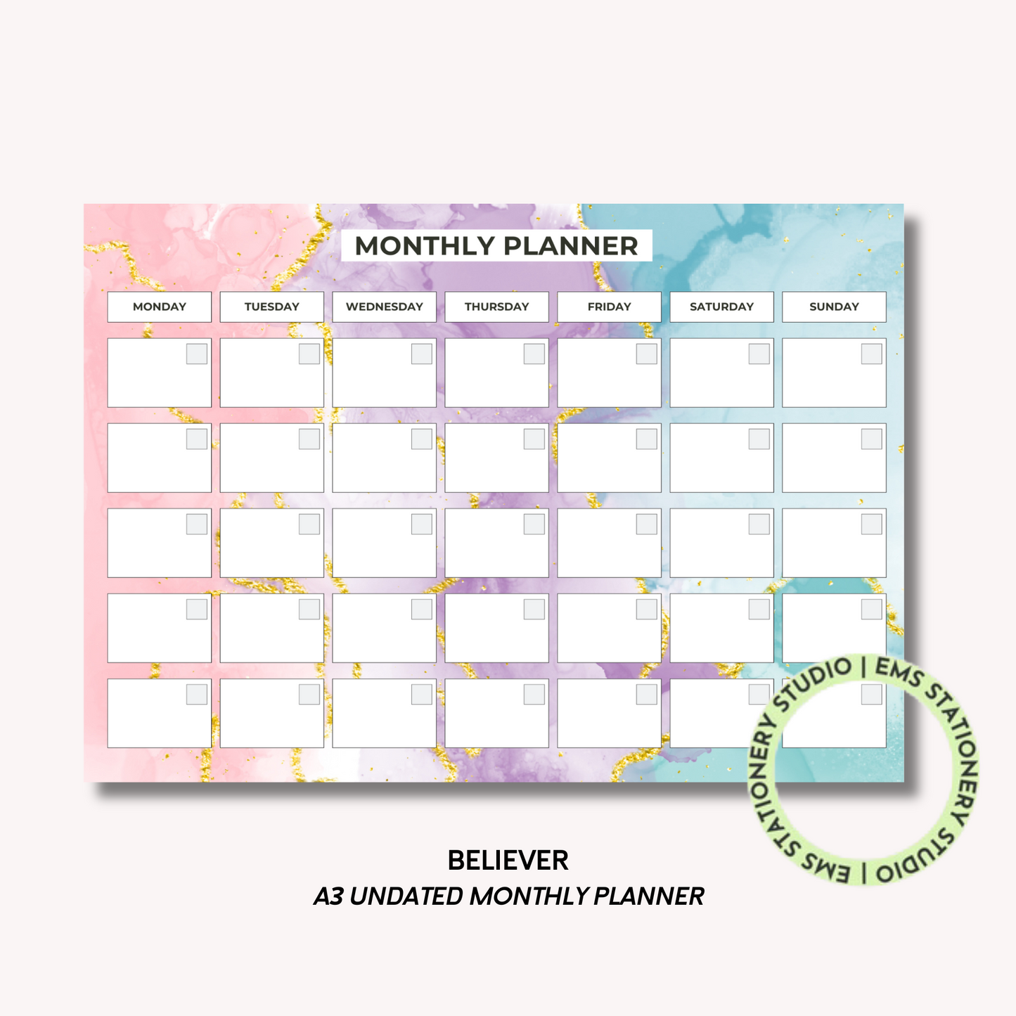 Believer A3 Monthly Desk Pad