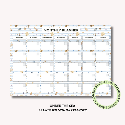 Under The Sea- A3 Monthly Planner