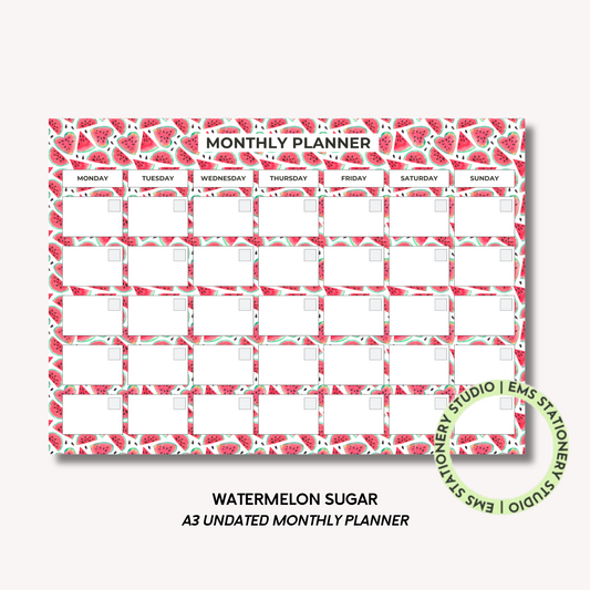 Watermelon Sugar A3 Monthly Desk Pad