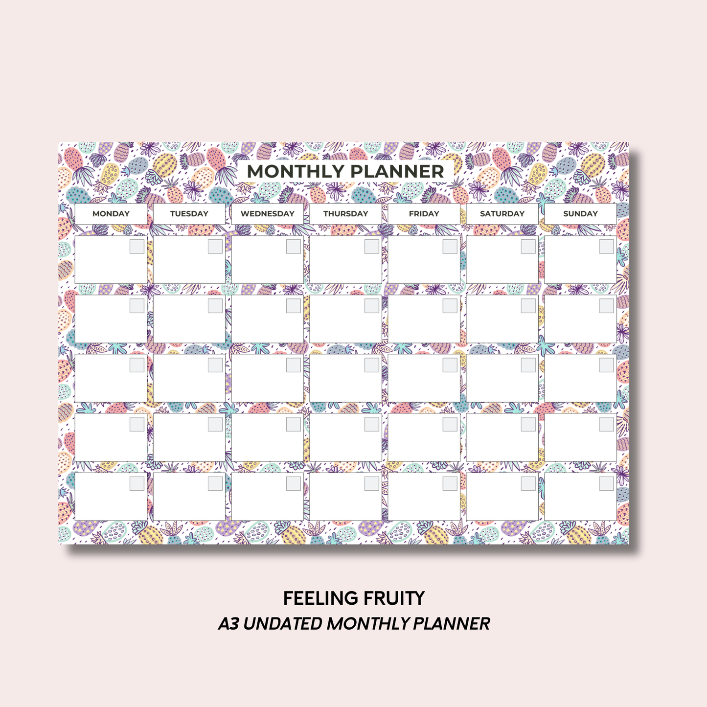 Feeling Fruity A4 Monthly Desk Pad