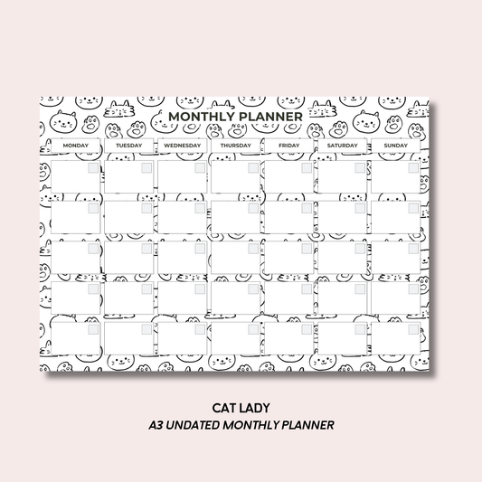 Cat Lady A3 Monthly Desk Pad