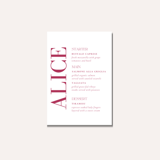 Alice Menu