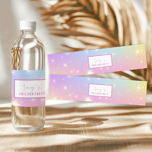 Unicorn Water Bottle Labels