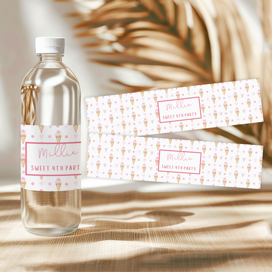 Ice Cream Water Bottle Labels
