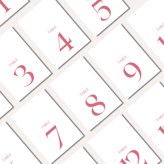 Table Numbers- Rachel