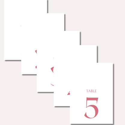 Table Numbers- Rachel