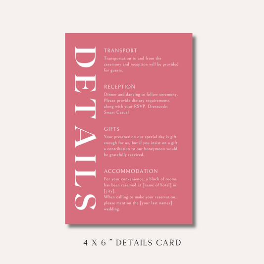 Rachel Details Card