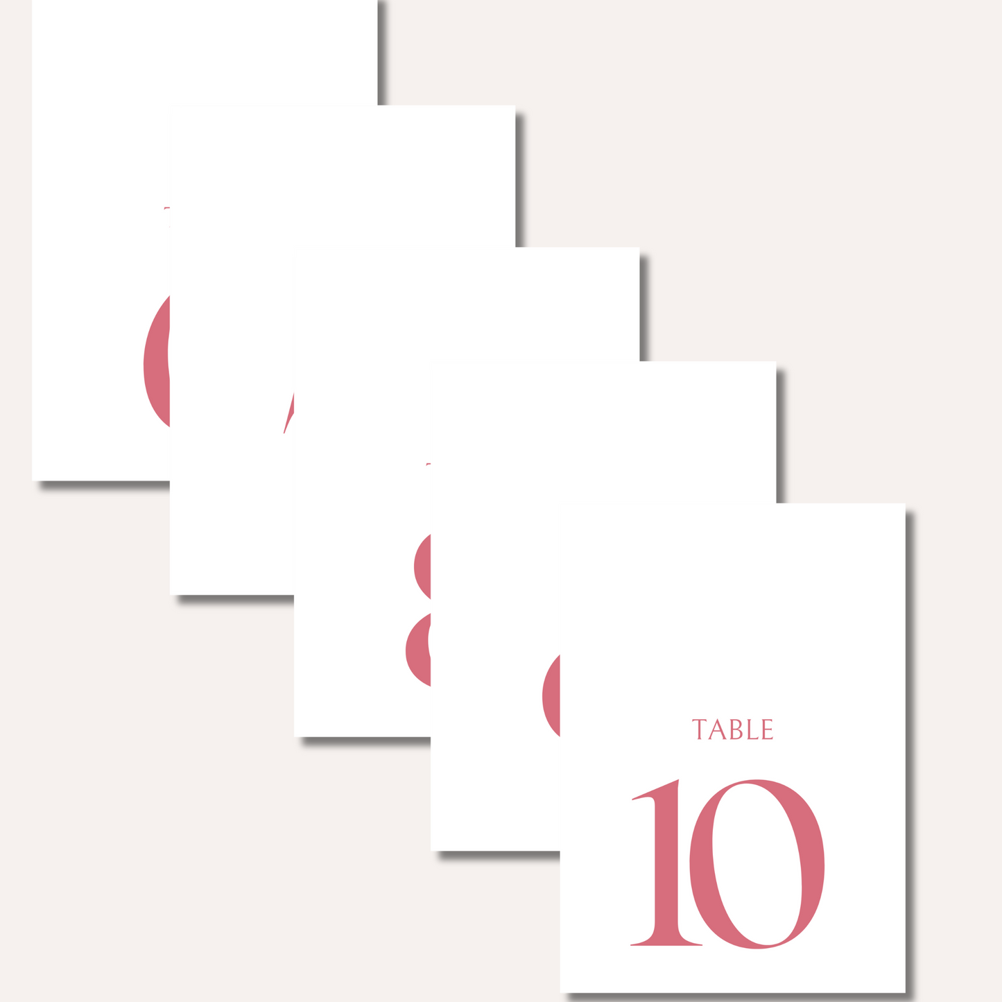 Table Numbers- Rachel