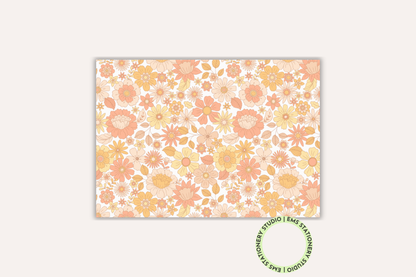 Orange Retro Floral