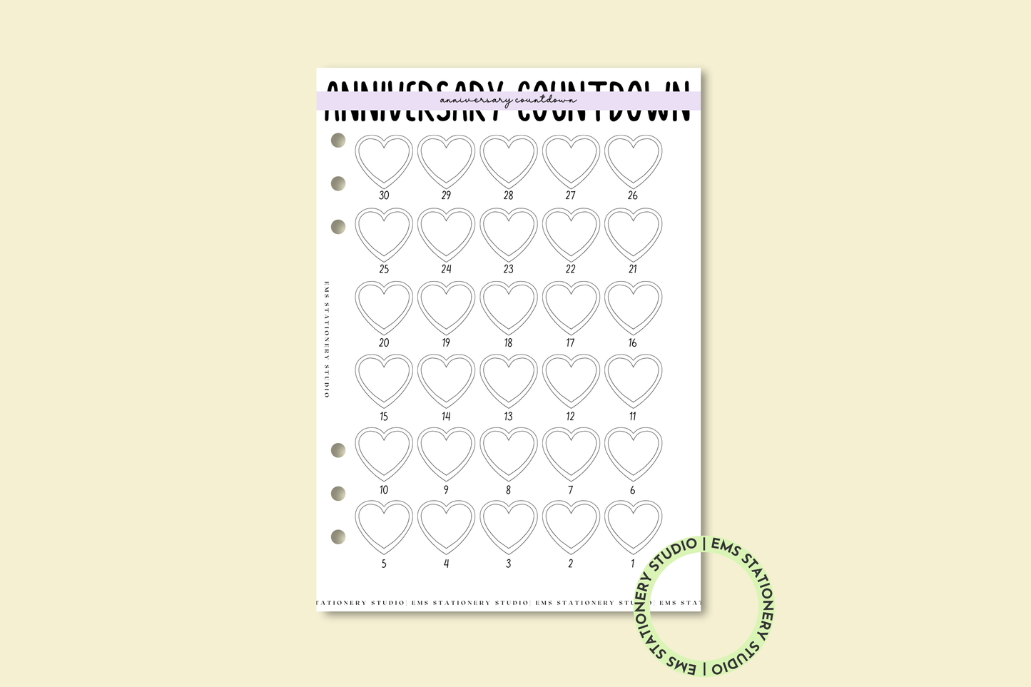 Anniversary Countdown- Heart Outline 💓